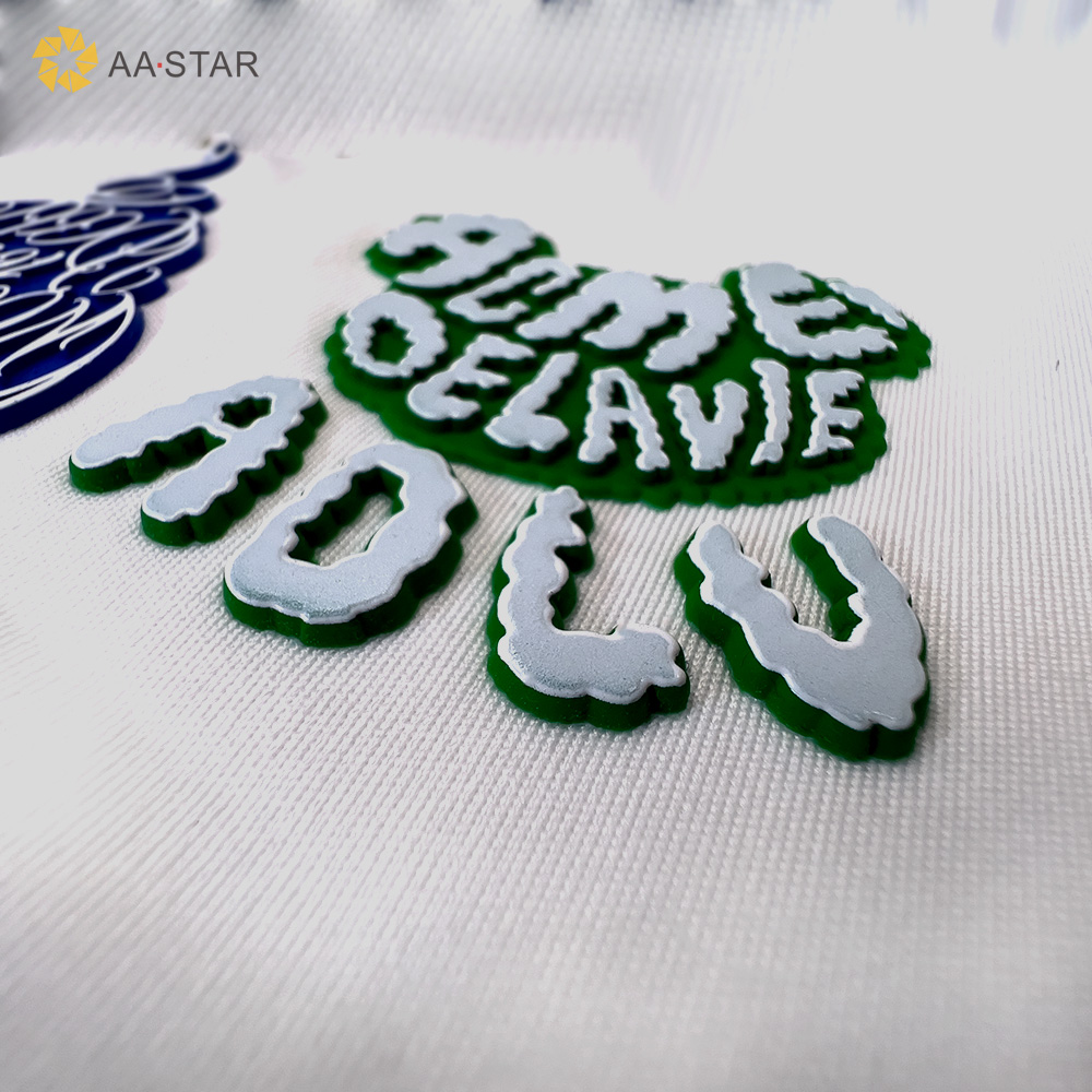 heat transfer print 3d raised silicon logo patches