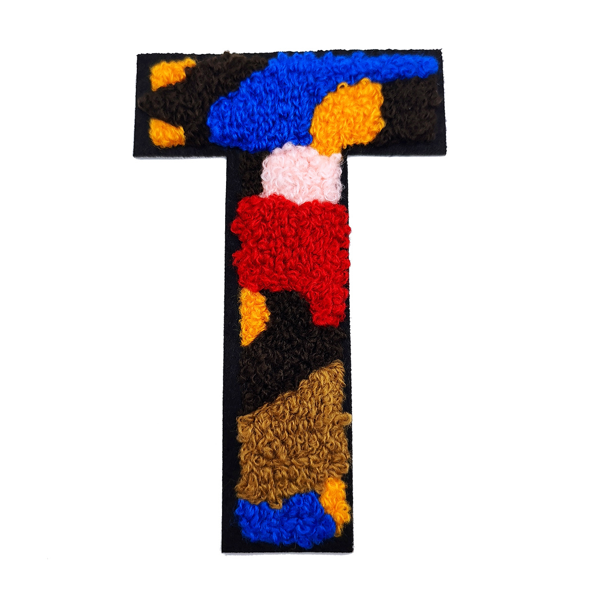 New design large letter heat press custom towelling embroidery chenille patches