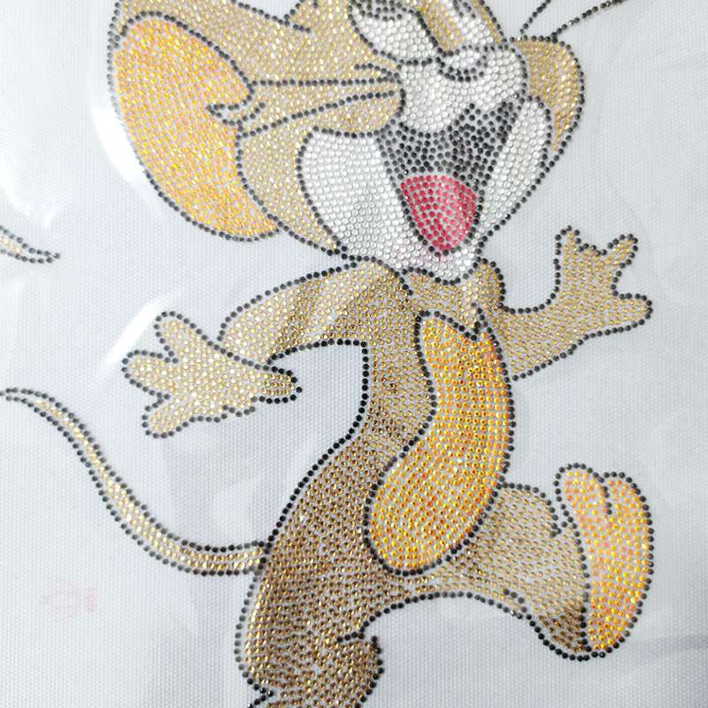 Popular cartoon character mouse hotfix strass motif design rhinestone heat transfer
