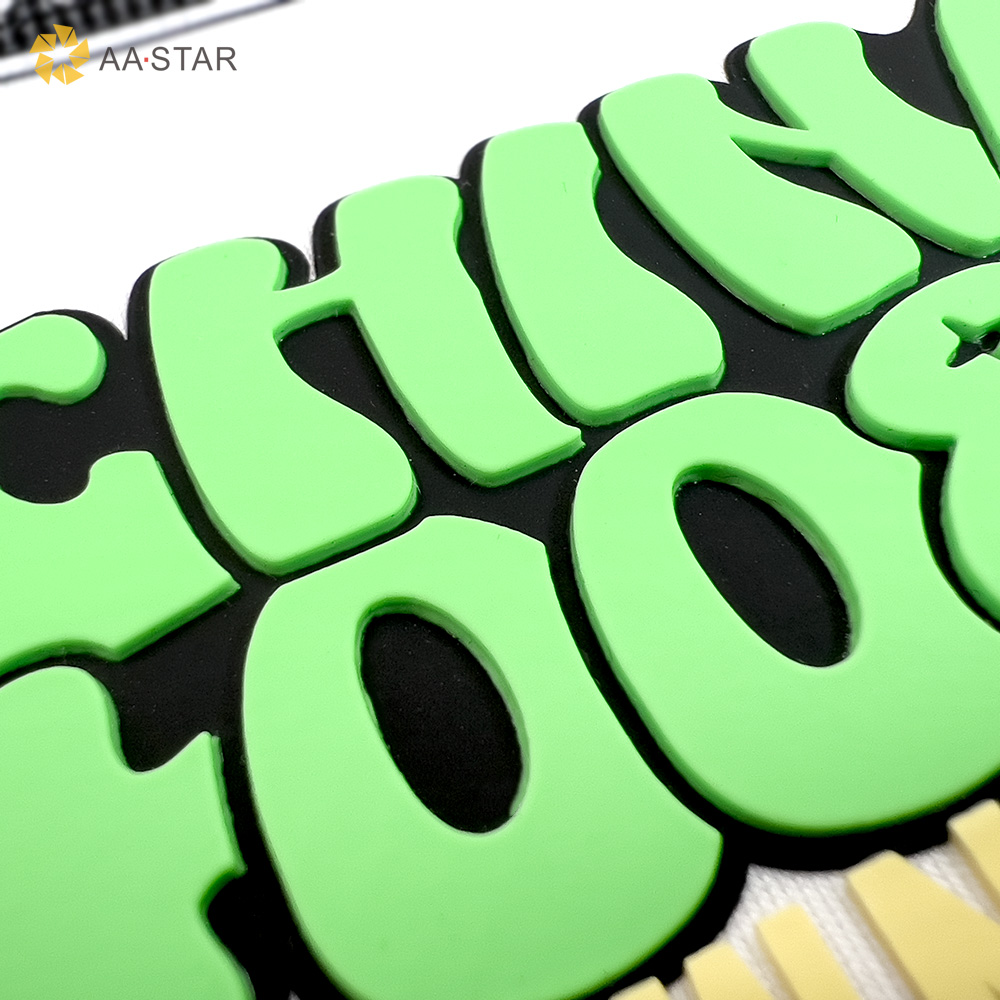 Fashion green letter 3d puff heat transfer vinyl sticker for t-shirt