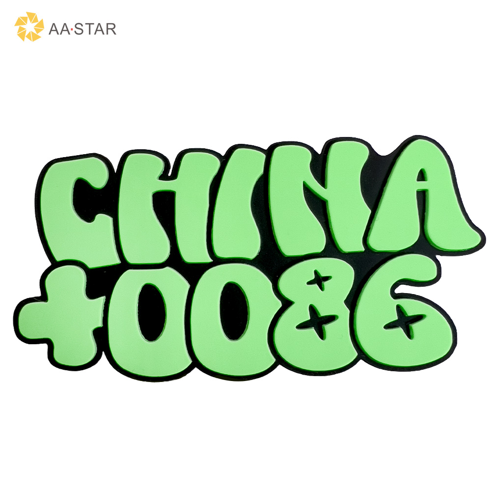 Fashion green letter 3d puff heat transfer vinyl sticker for t-shirt