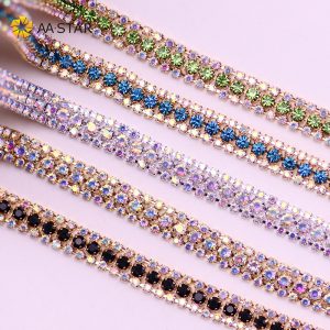 rhinestone chain sewing on clothes