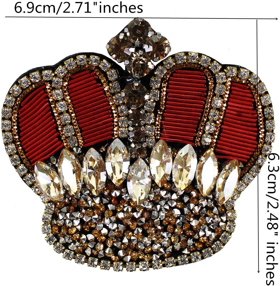 rhinestone crown patch
