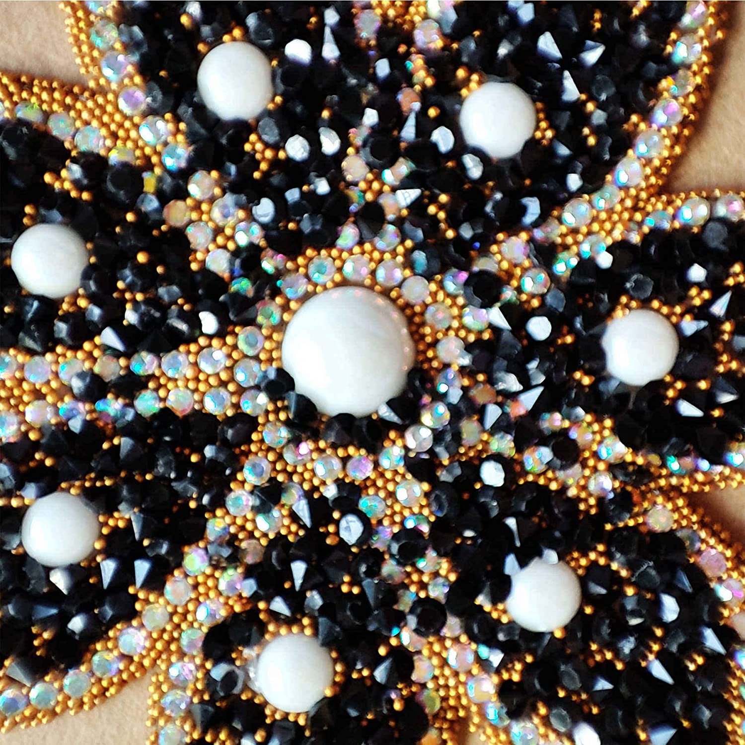floral rhinestones patch