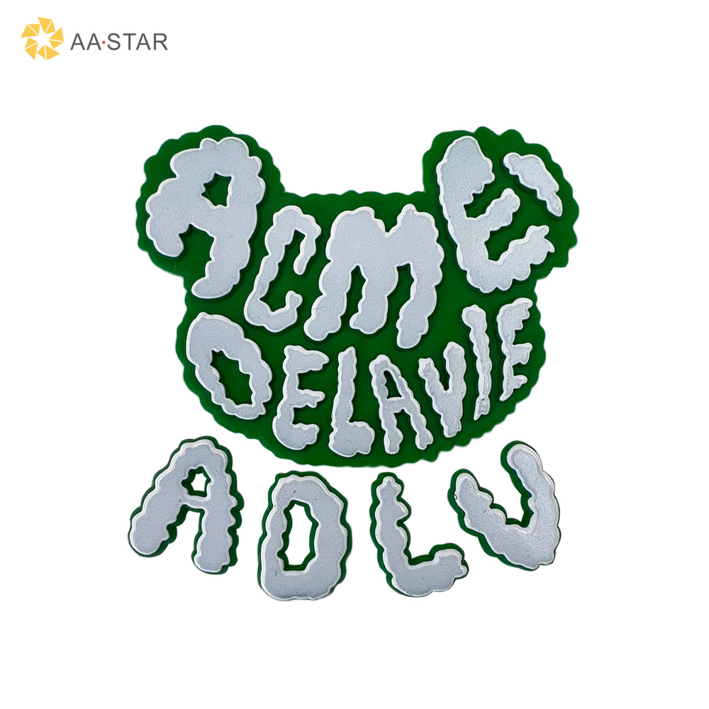 heat transfer print 3d raised silicon logo patches