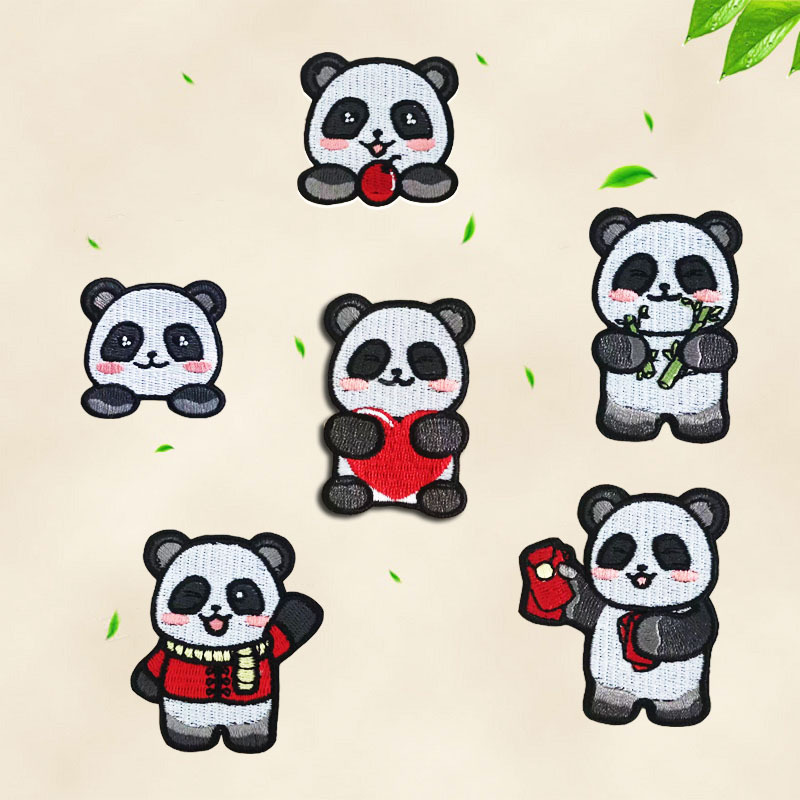 panda patch embroidery