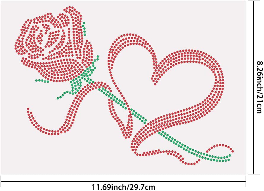 heat transfer roses rhinestone