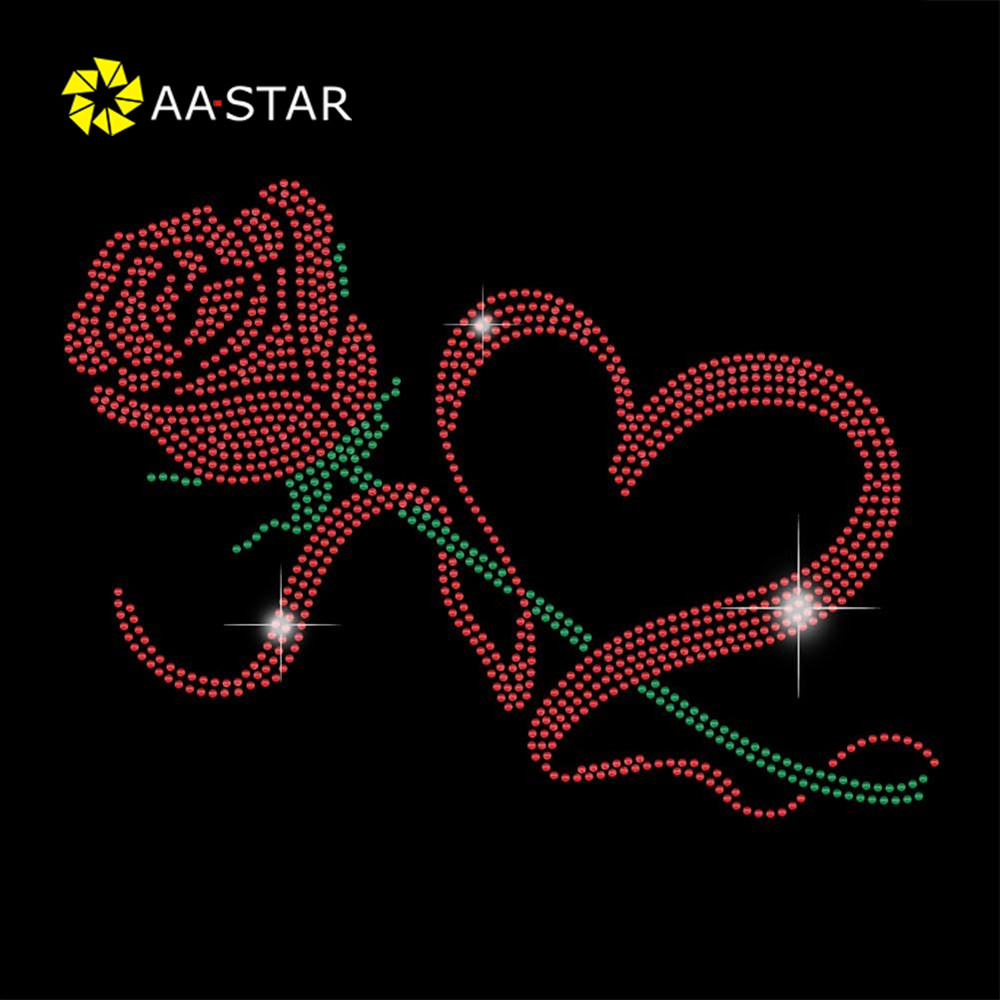 heat transfer roses rhinestone