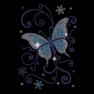 iron on rhinestone butterfly
