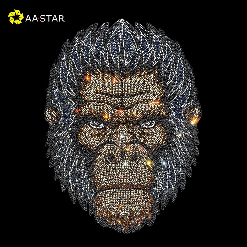 Gorilla rhinestone iron on transfer motif designs for tshirt ...