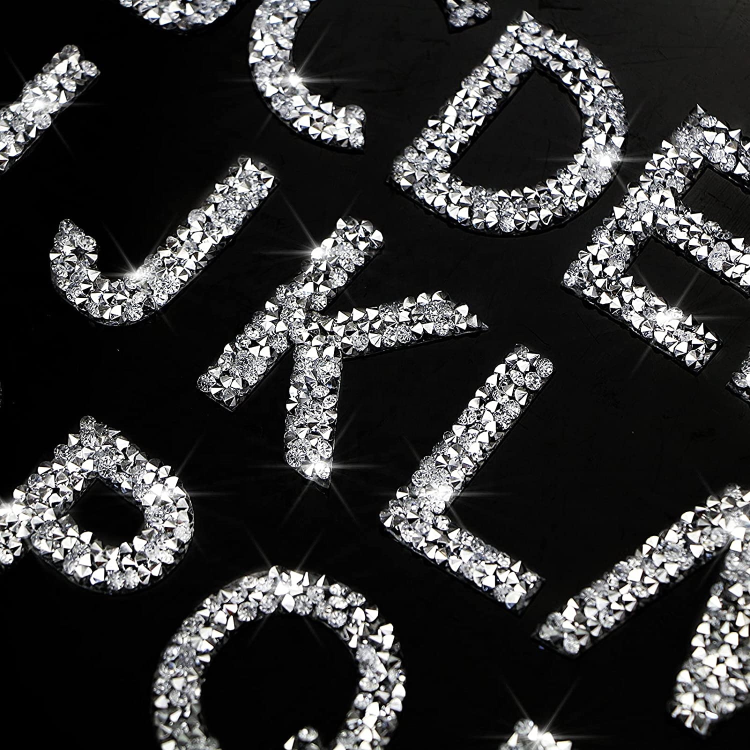 A-Z bling hotfix crystal letter jean patches iron on - Image 2