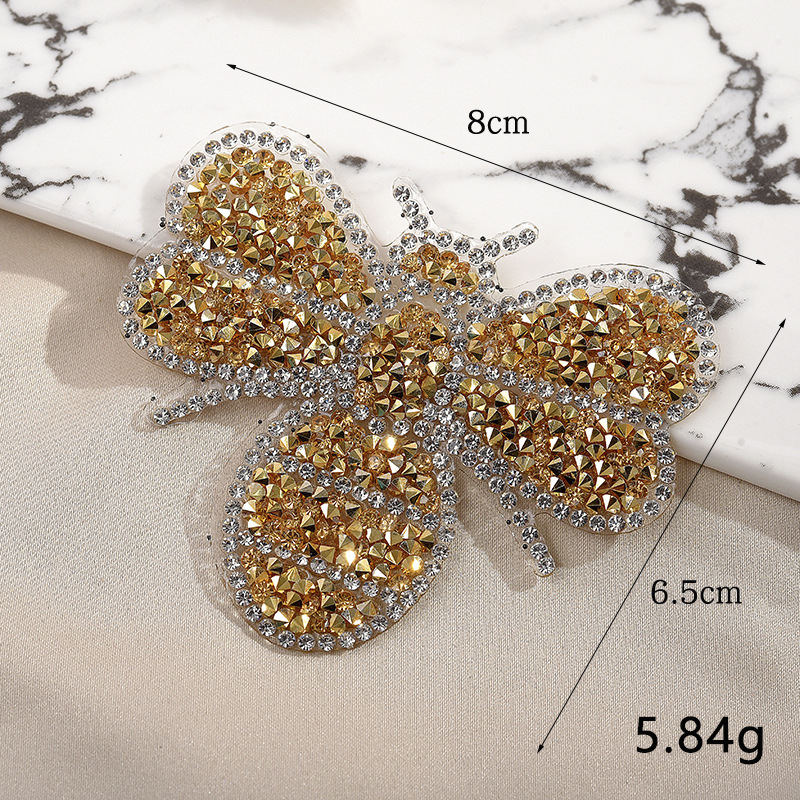 New design sparkly hotfix rhinestone bee patches