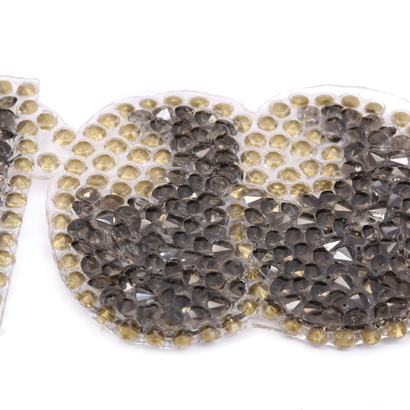 Hotfix look rhinestone patch letter iron on resin stones
