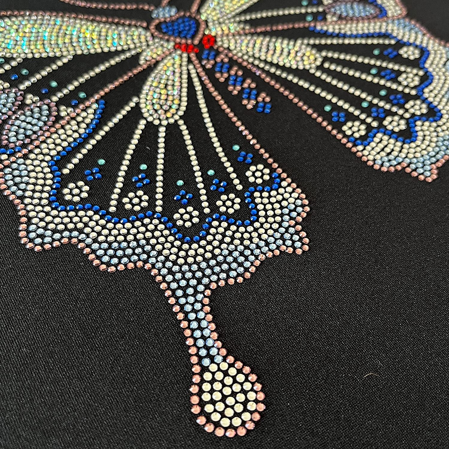 Butterfly bling crystal rhinestones transfer flat iron on hot-fix