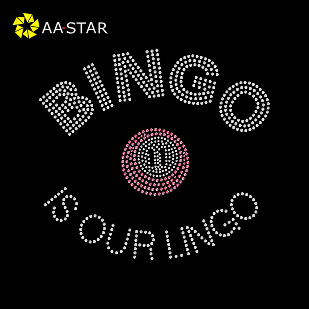 Wholesale flatback bingo letters rhinestone template heat transfer