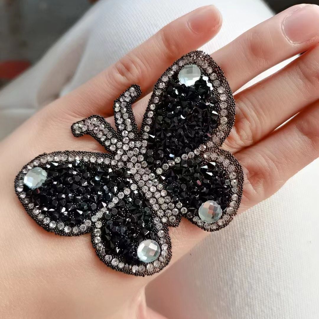 butterfly rhinestone iron on patch