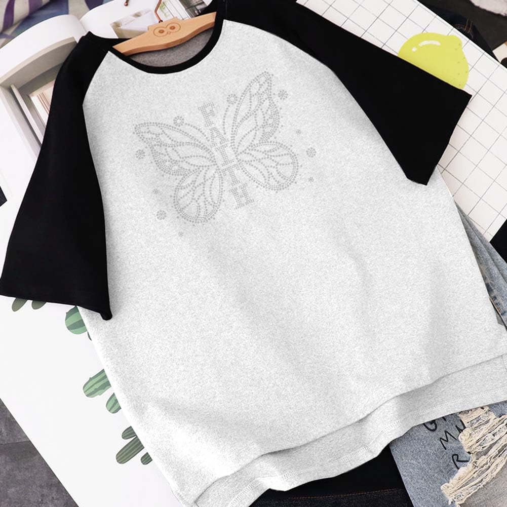 High quality iron on faith butterfly rhinestone transfers sheets