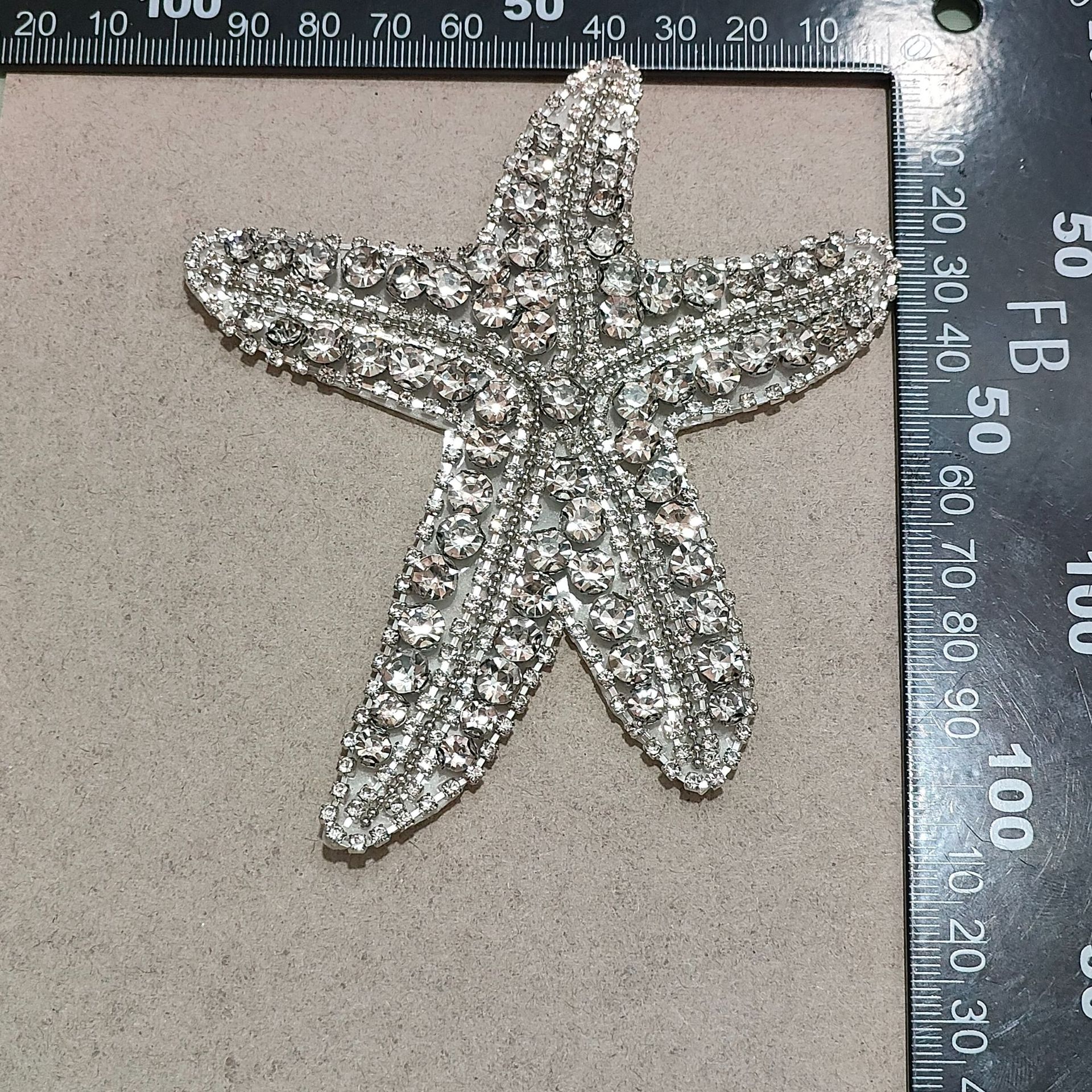 Custom Rhinestone Patches Custom Sew on Rhinestone Beaded Applique Starfish Patch