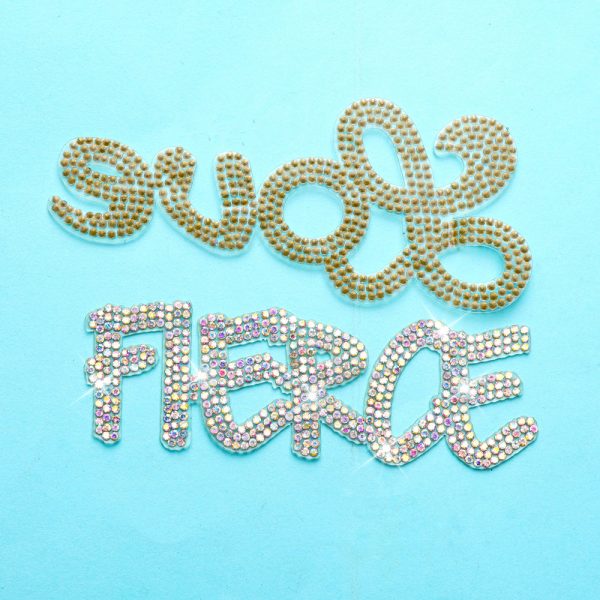 Custom rhinestone word iron on self adhesive patch letters