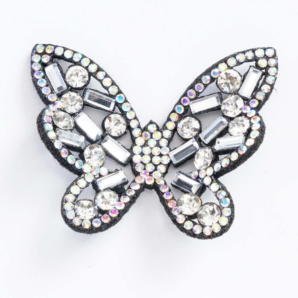 Custom Rhinestone Patches Custom glass rhinestone butterfly sew on patches