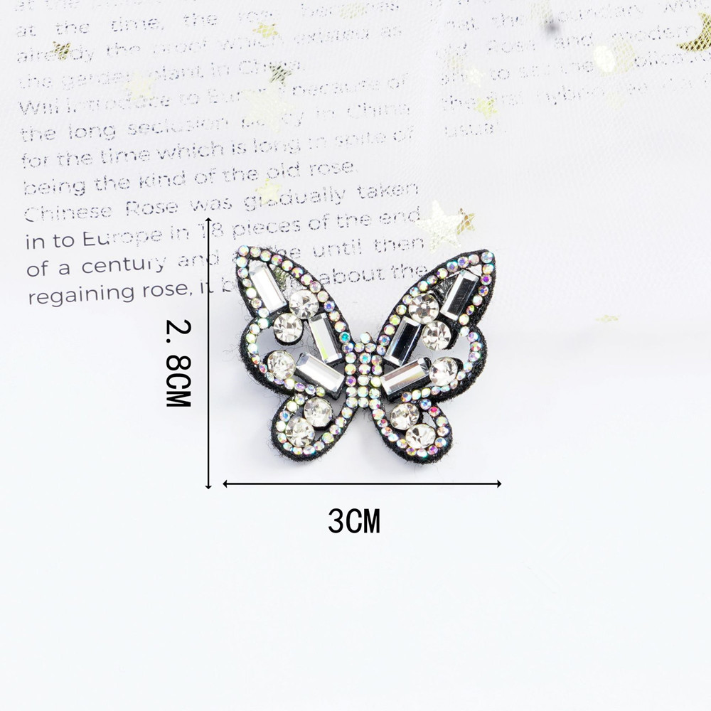 Custom Rhinestone Patches Custom glass rhinestone butterfly sew on patches