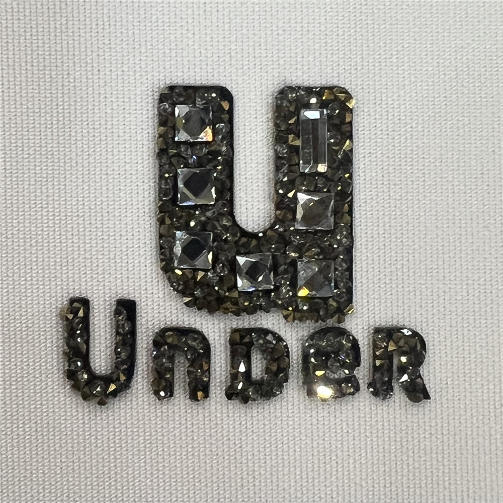 Custom hot fix rhinestone letter patch for shorts