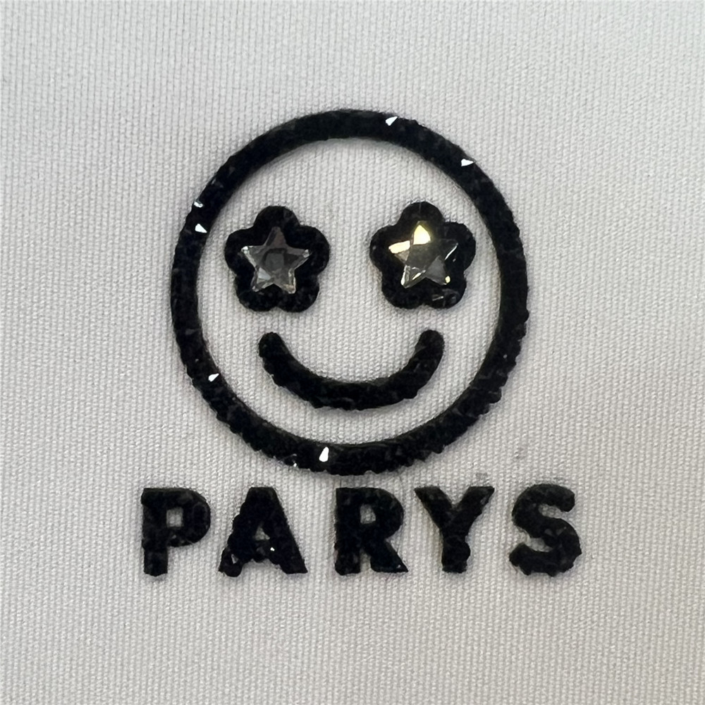 Custom Rhinestone Patches Smiling face bling rhinestone hat patches custom