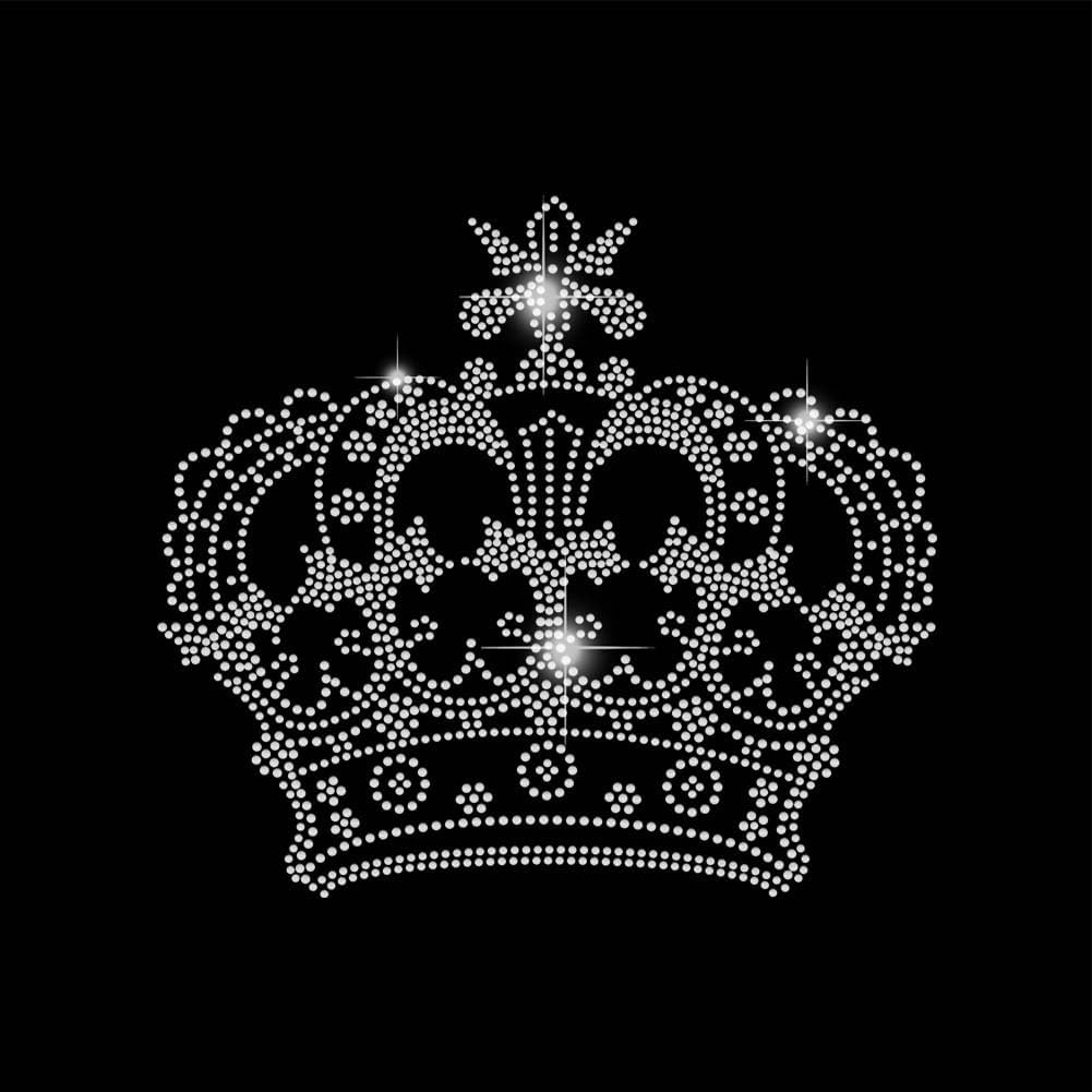 Crystal rhinestone transfer bling crown hotfix motif