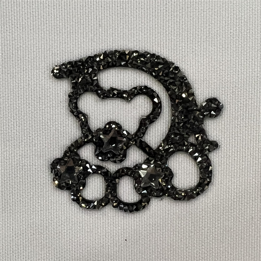 Custom Rhinestone Patches Custom bear rhinestone stickers patches iron on