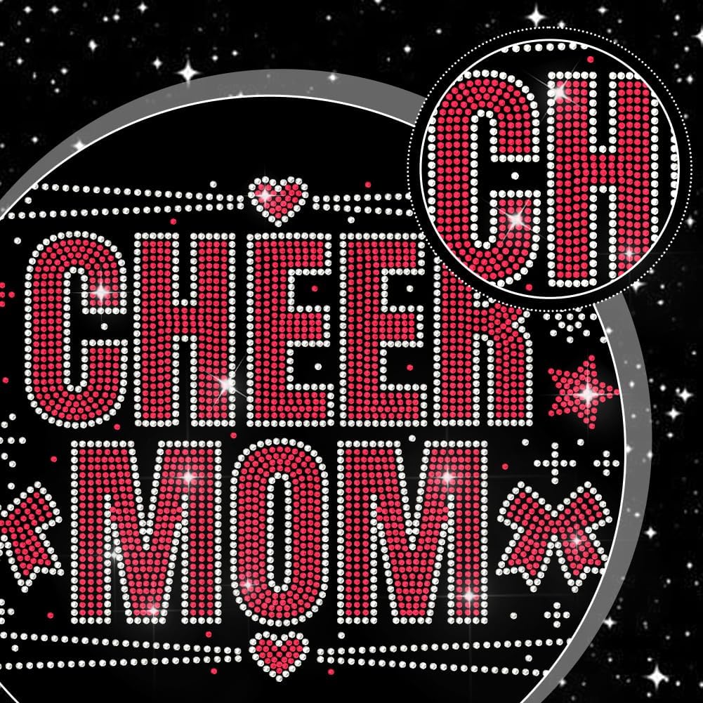 Wholesale cheer mom rhinestone heat transfer design