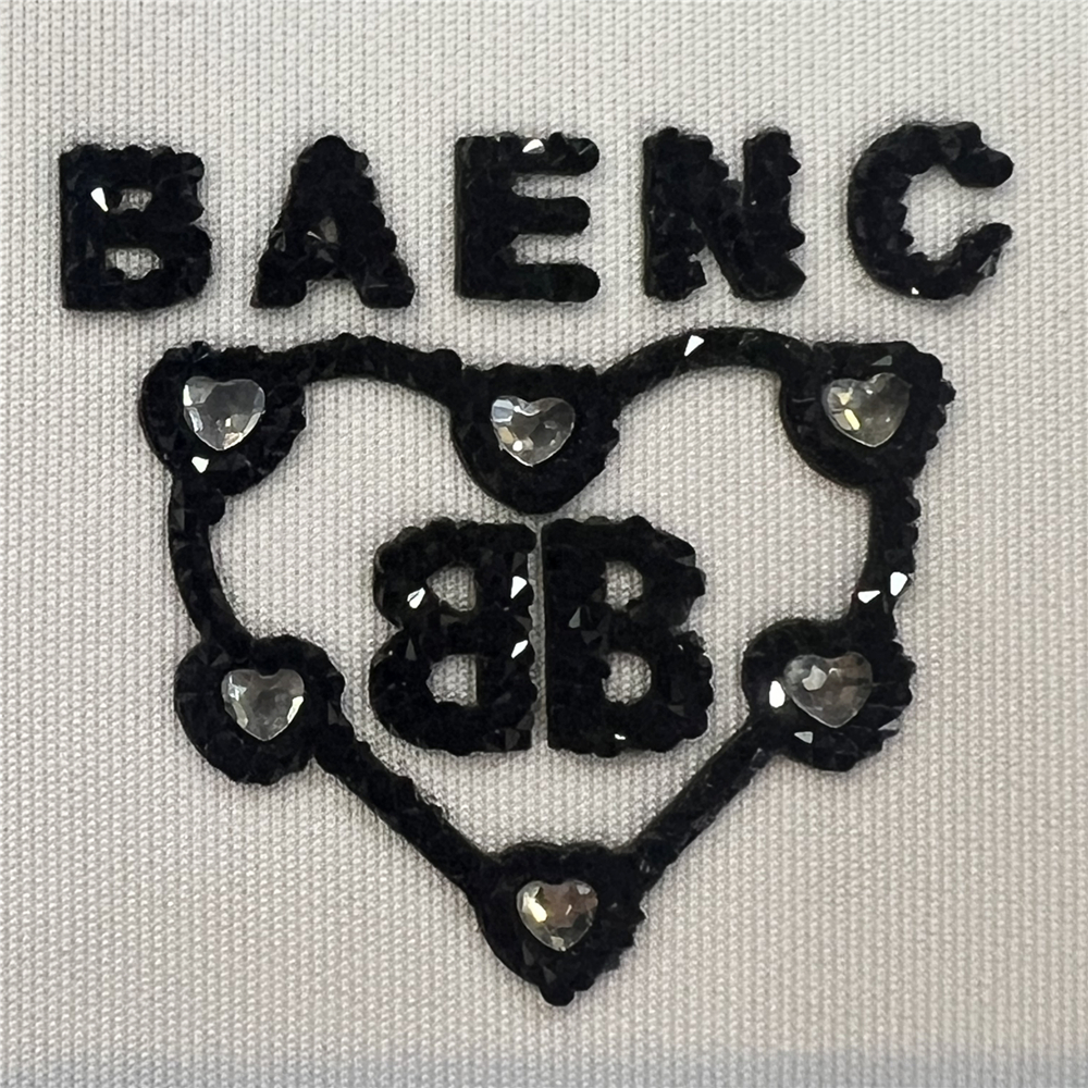 Custom Rhinestone Patches Custom iron on rhinestone love patch for bag